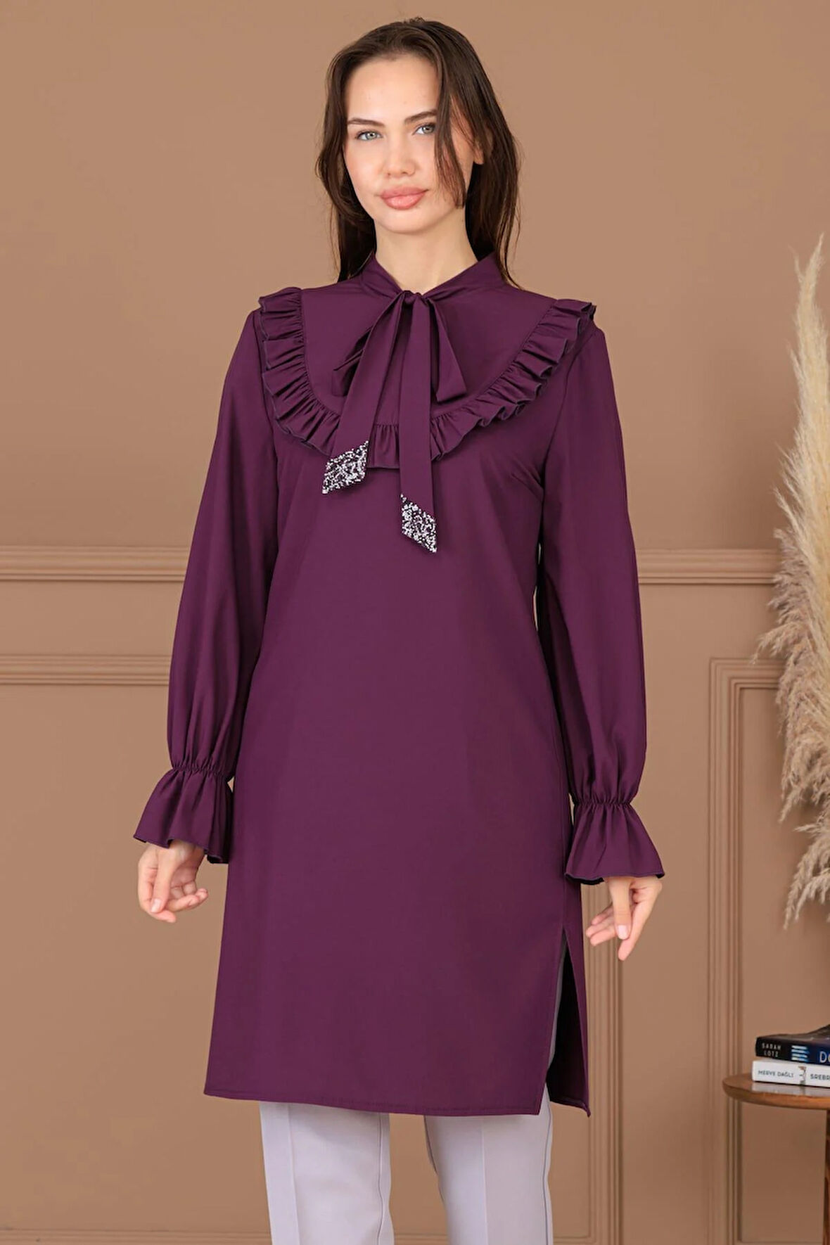 Asil Tesettür Tunik Mürdüm