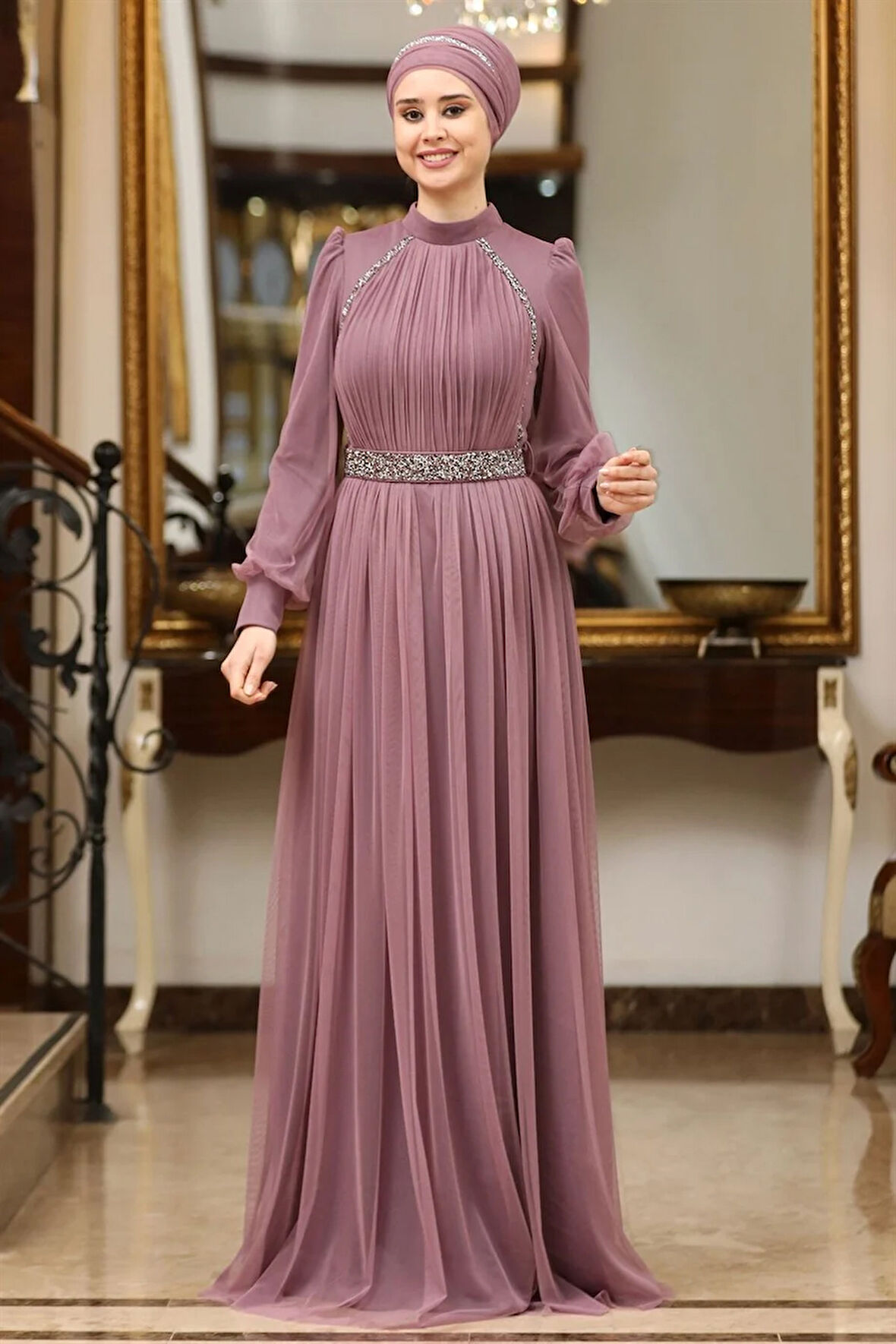 Efsane Tesettür Abiye Lavanta