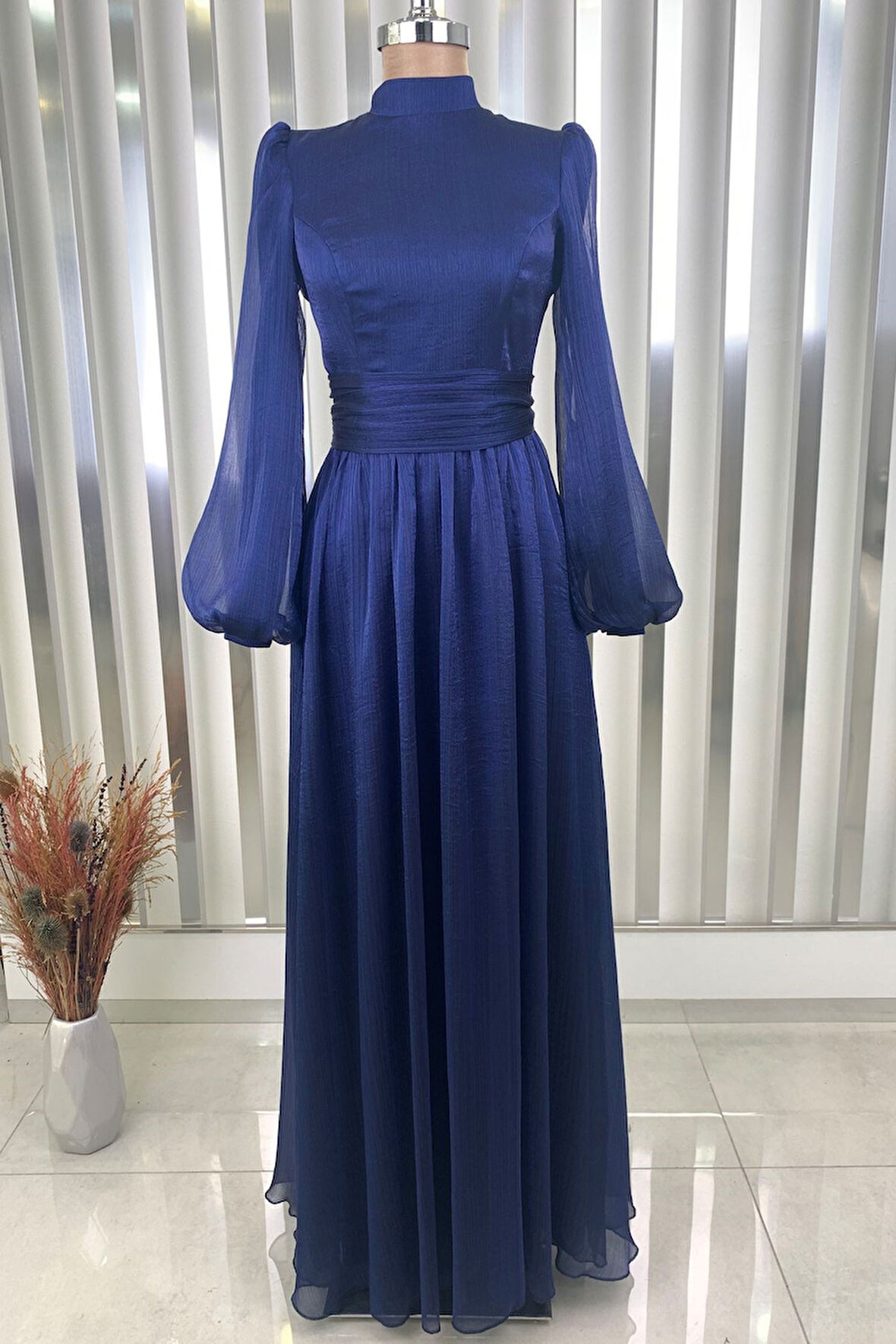 Afra Tesettür Abiye Lacivert