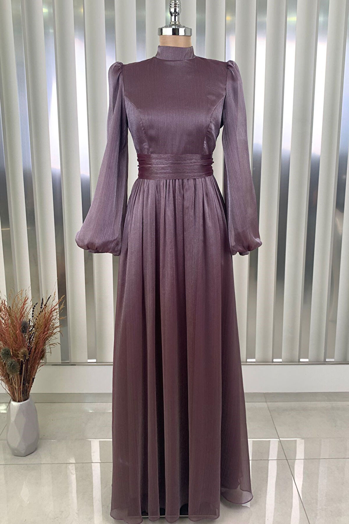 Afra Tesettür Abiye Lila