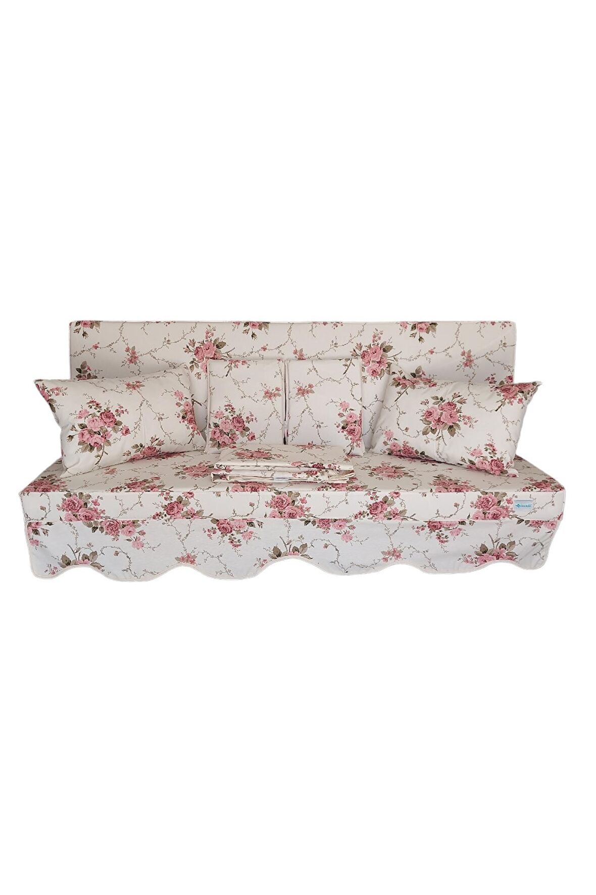 MİRZADE ELİT SALINCAK MİNDERİ SU İTİCİ KUMAŞ GRİ SÜNGER FERMUARLI SET--prm 003 pembe gül buket