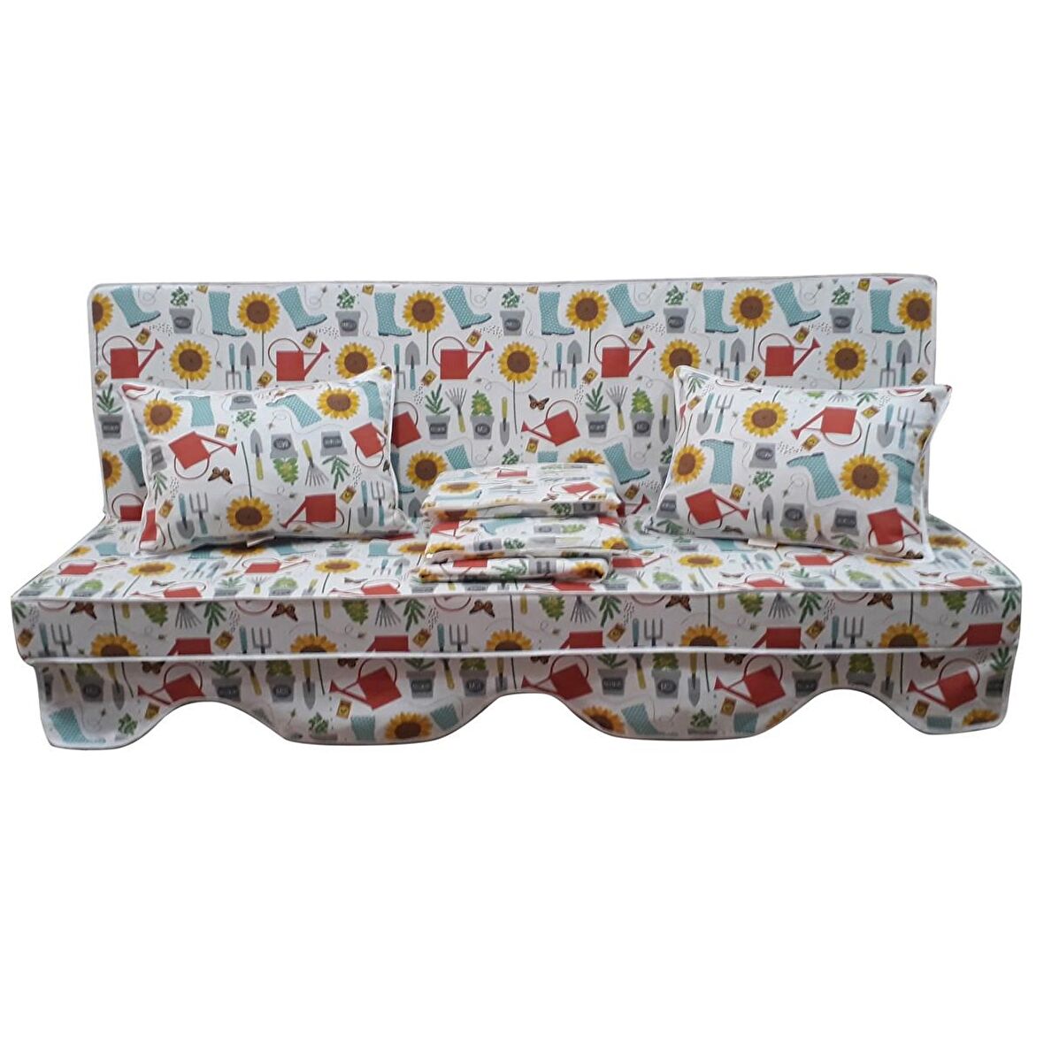 MİRZADE ELİT SALINCAK MİNDERİ TAÇ SU İTİCİ KUMAŞ GRİ SÜNGER FERMUARLI KOMPLE SET-33712-01 