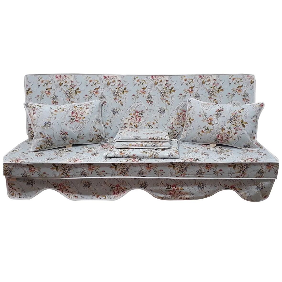 MİRZADE ELİT SALINCAK MİNDERİ TAÇ SU İTİCİ KUMAŞ GRİ SÜNGER FERMUARLI KOMPLE SET-32280-01