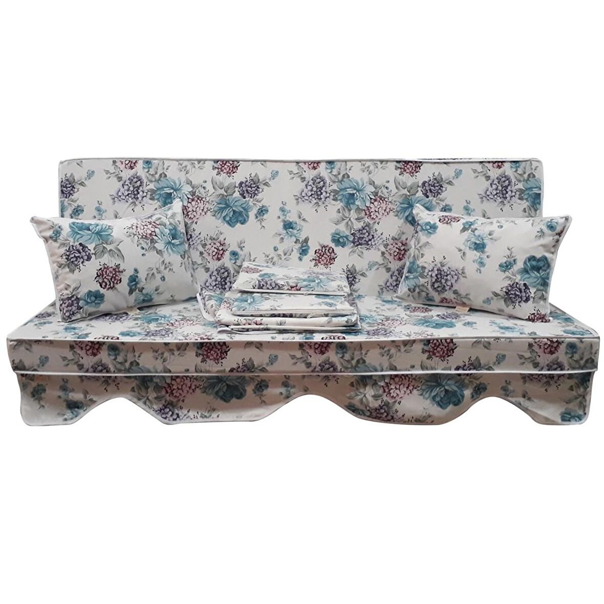MİRZADE ELİT SALINCAK MİNDERİ TAÇ SU İTİCİ KUMAŞ GRİ SÜNGER FERMUARLI KOMPLE SET-33109-01