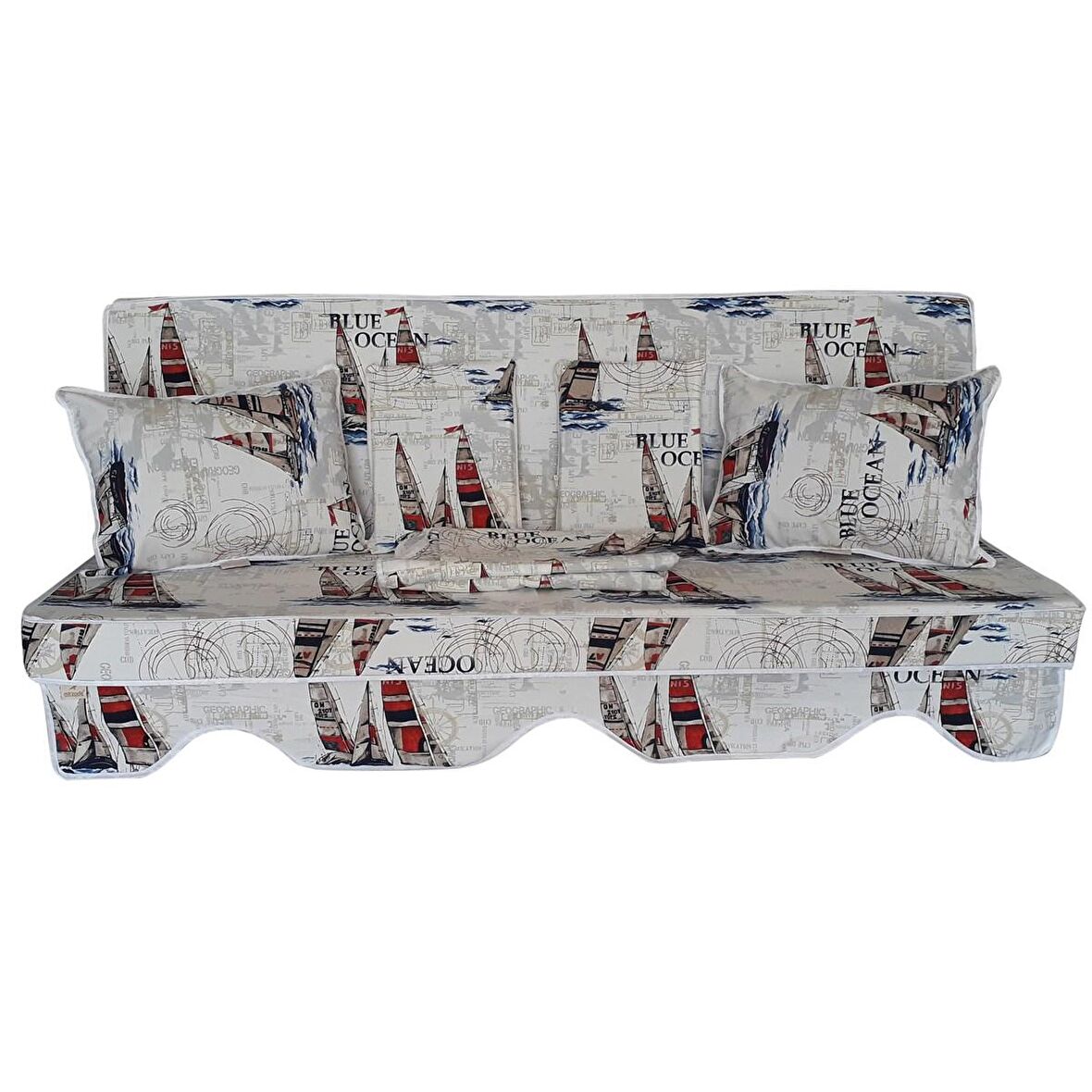 MİRZADE ELİT SALINCAK MİNDERİ TAÇ SU İTİCİ KUMAŞ GRİ SÜNGER FERMUARLI KOMPLE SET-02