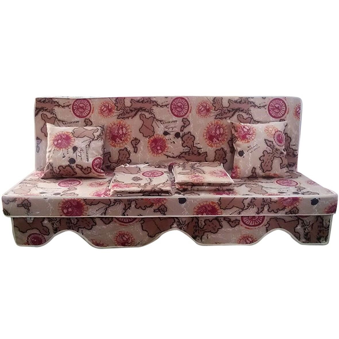 MİRZADE LÜKS SALINCAK MİNDERİ PAMUKLU PANAMA KUMAŞ 10 CM GRİ SÜNGER 3 KİŞİLİK TAM TAKIM-104