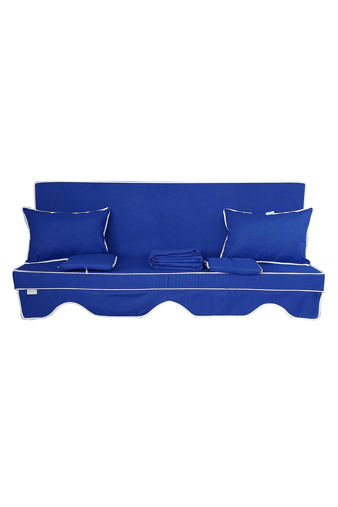 MİRZADE ELİT SALINCAK MİNDERİ SU İTİCİ KUMAŞ GRİ SÜNGER FERMUARLI SET-saks mavi drm 4807