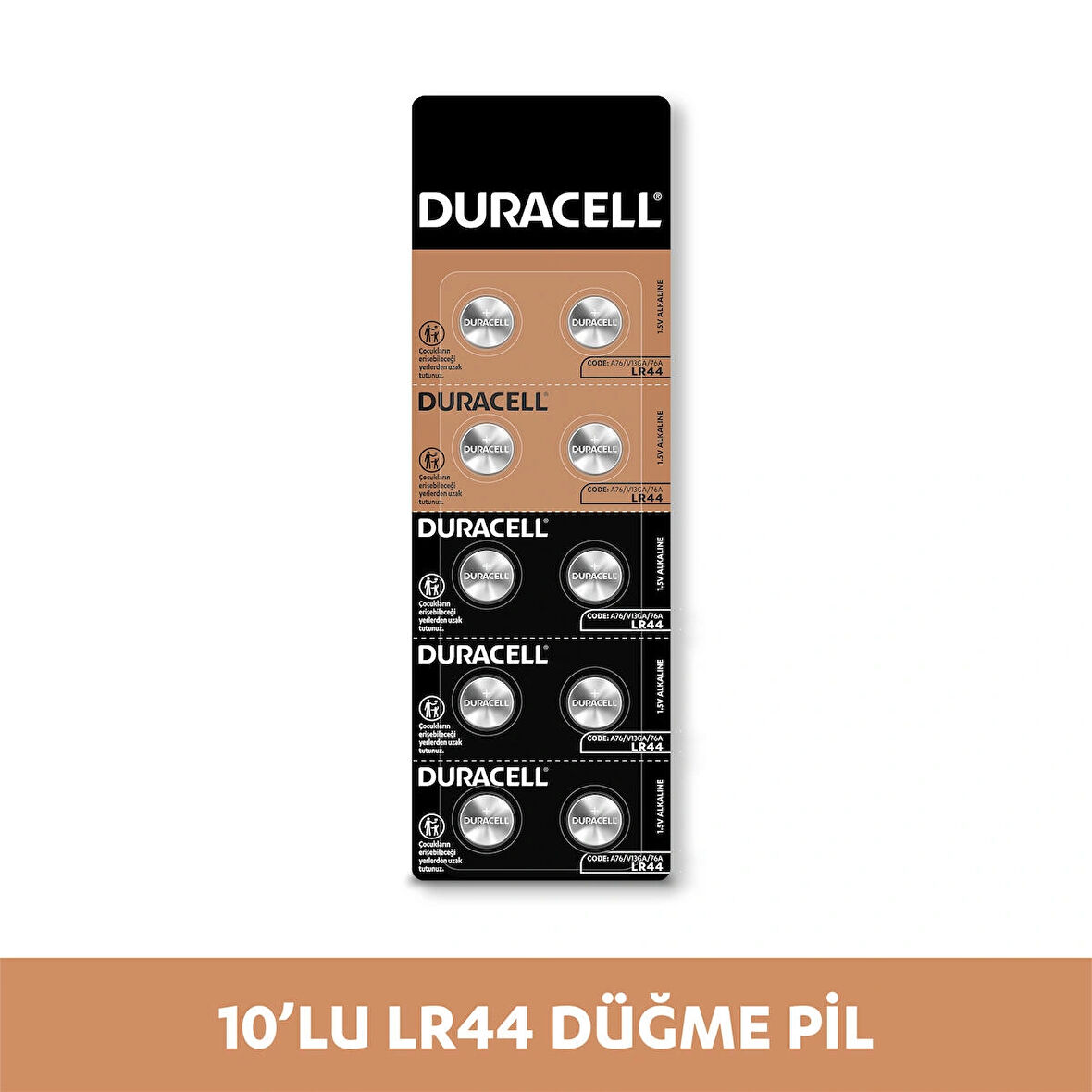 Duracell Özel LR44 Alkalin Düğme Piller 1,5V 10 Adet