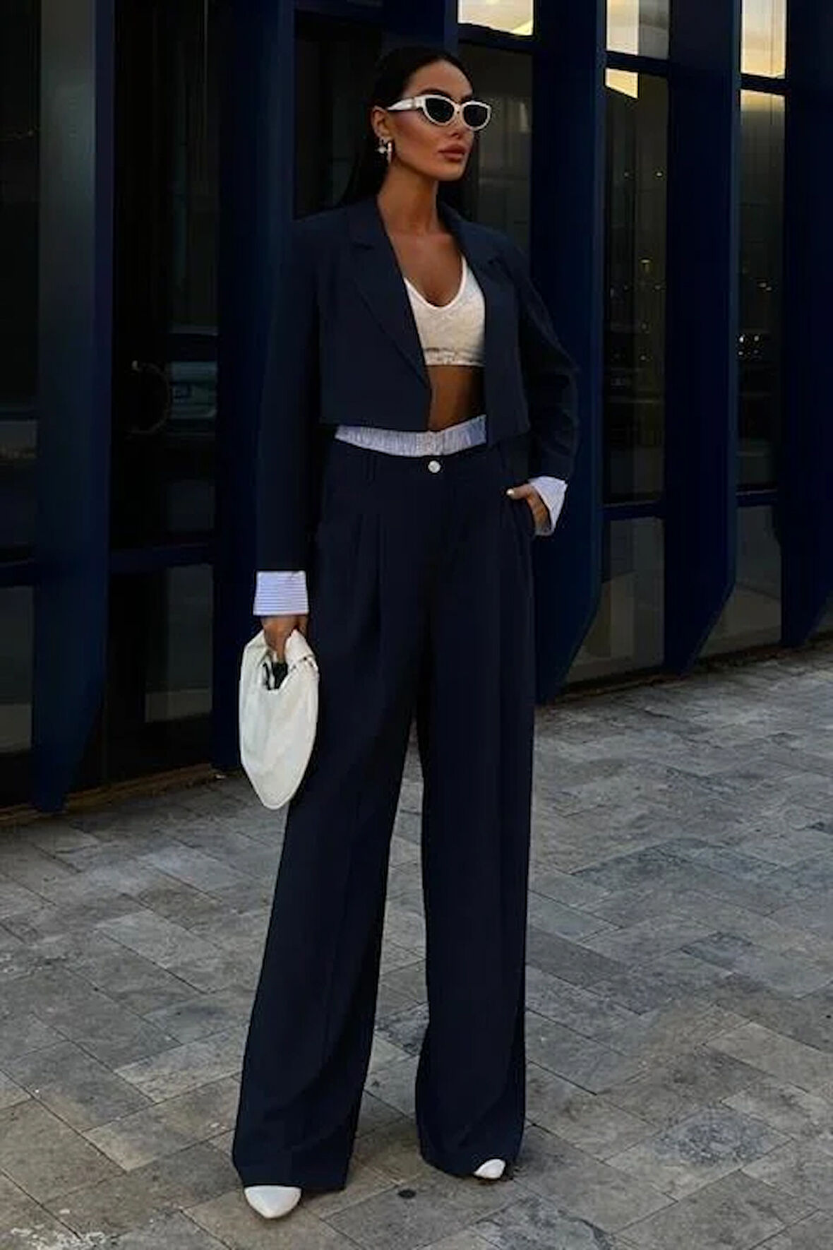 Garni Detaylı Crop Ceketli Takım 10075