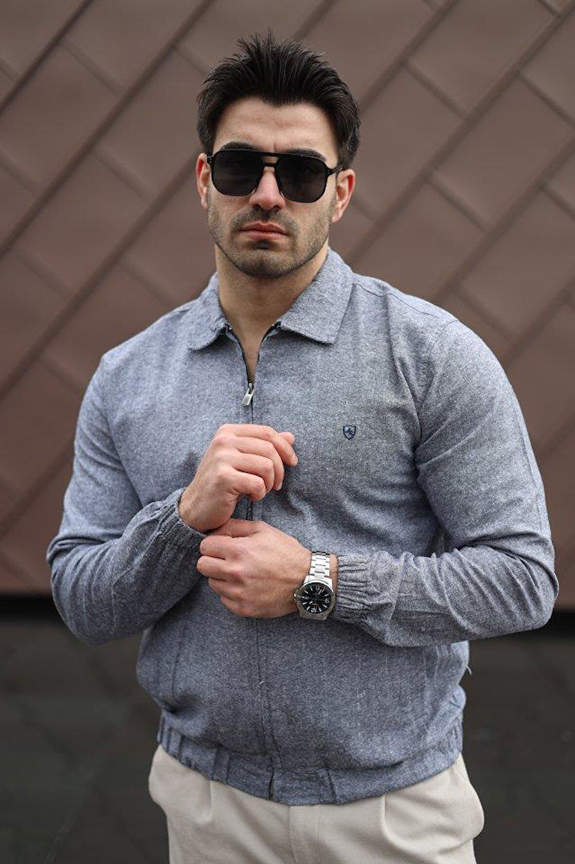 Erkek Pamuklu Keten Kumaş Ceket