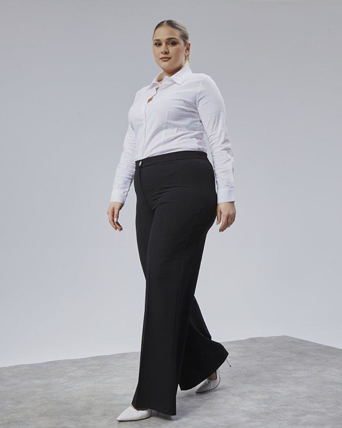 Poly Viscose Full Lycra Beli̇ Lasti̇kli̇ Battal Pantolon