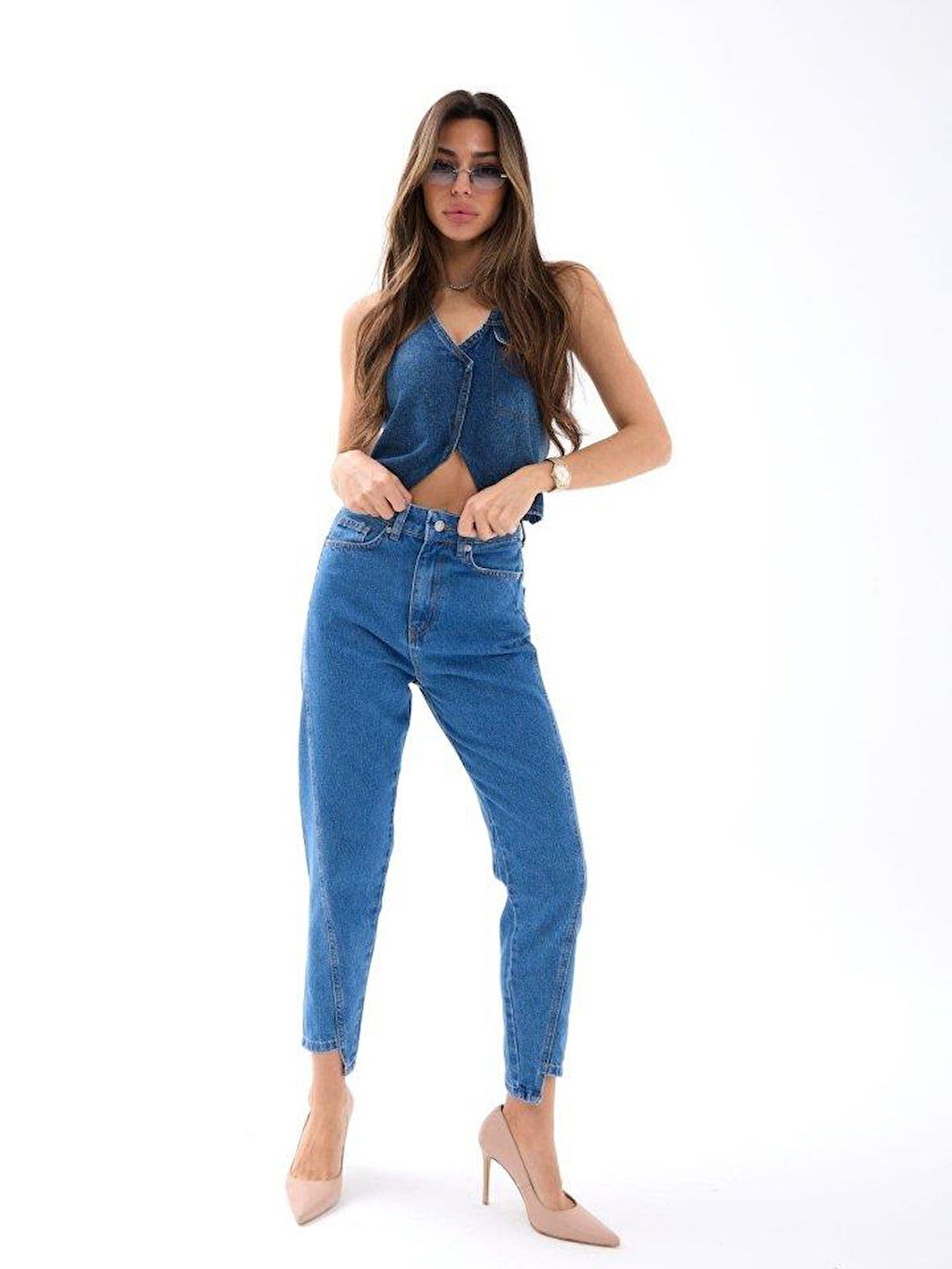 5682 KOT PANTOLON-KOYU MAVİ