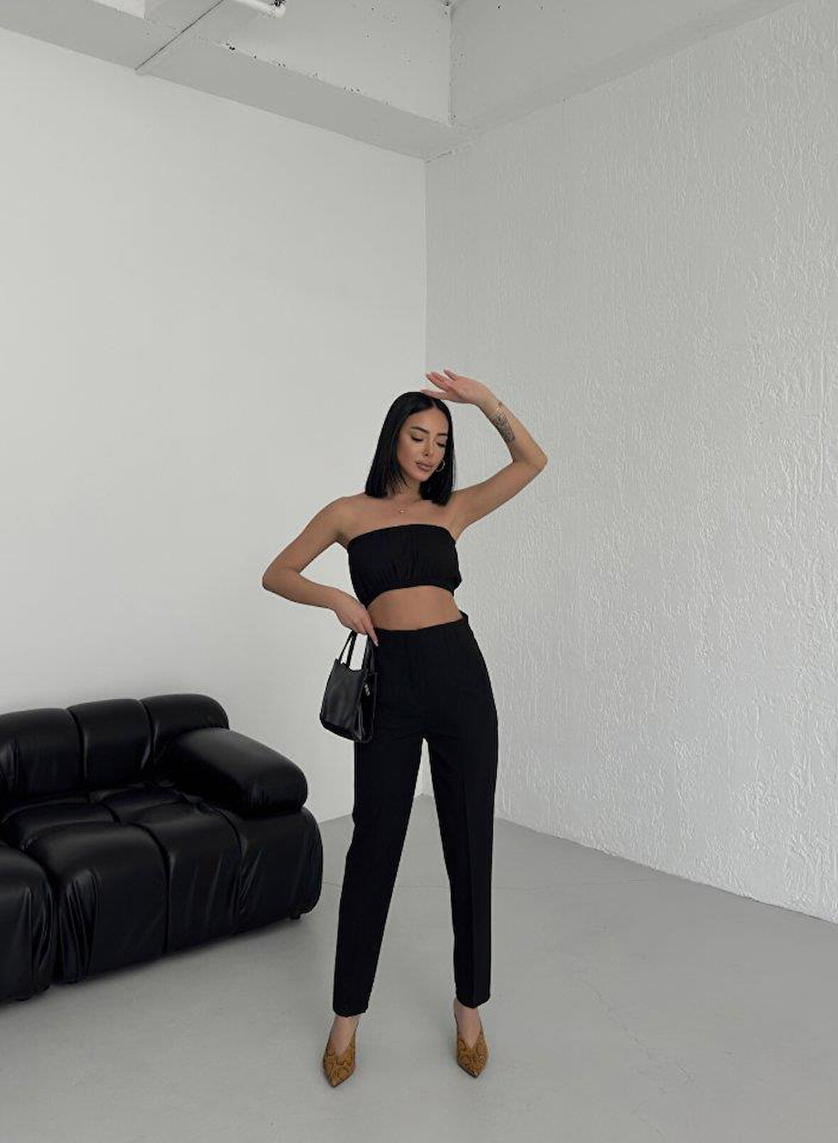 Yüksek Bel Pensli̇ Pantolon