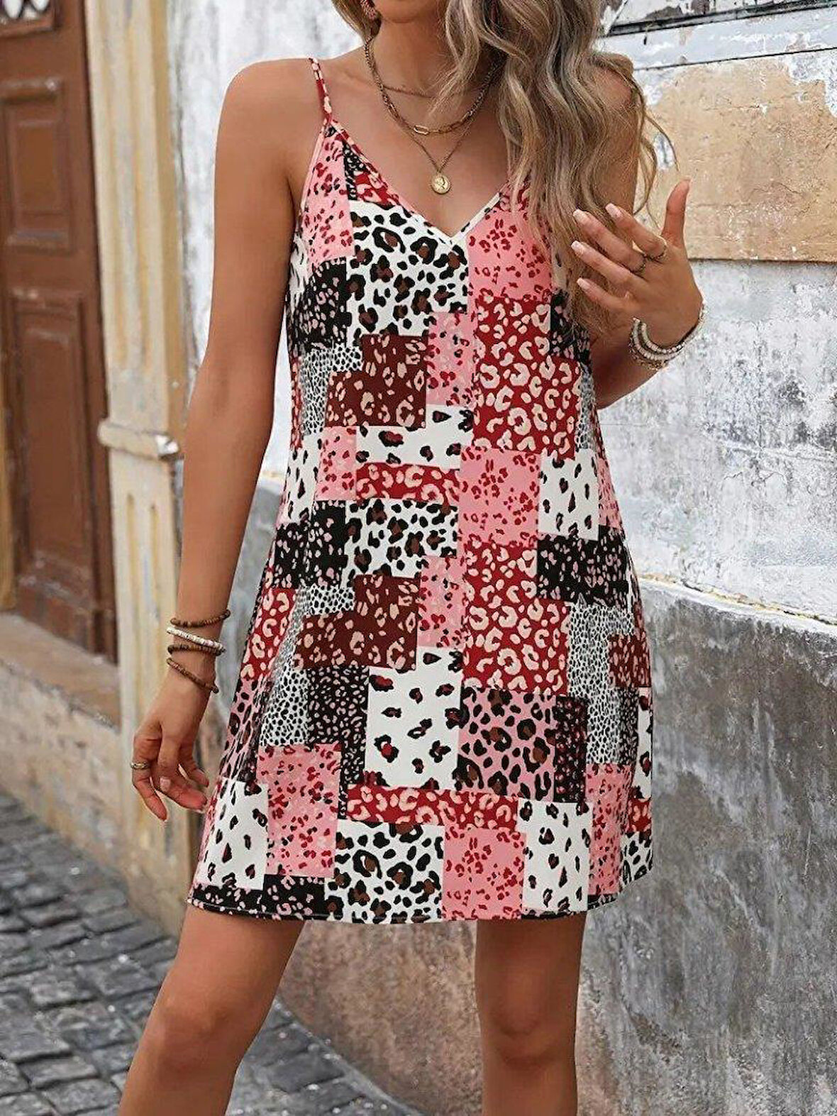 Kadın Ip Askılı V Yakalı Süprem Elbise