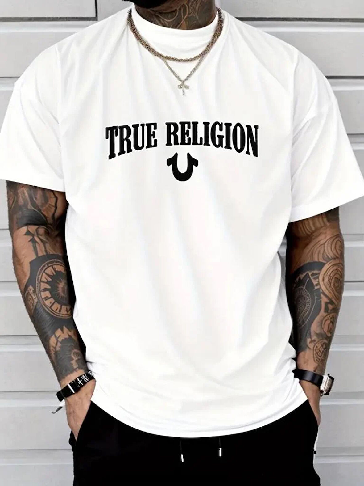 Erkek True Religion Baskılı Süprem T-shirt