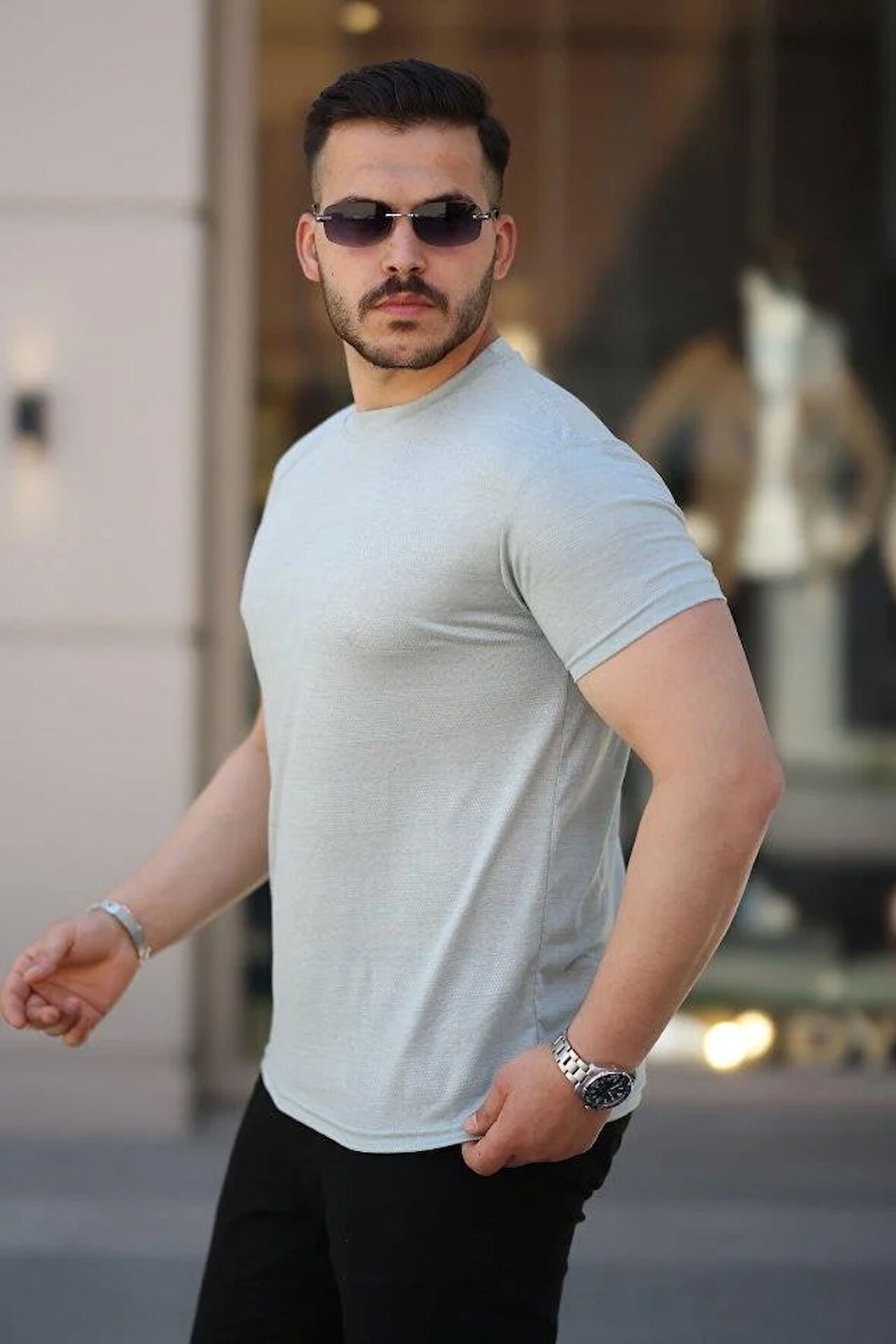 Erkek Mini Jakarlı Kısa Kollu T-shirt