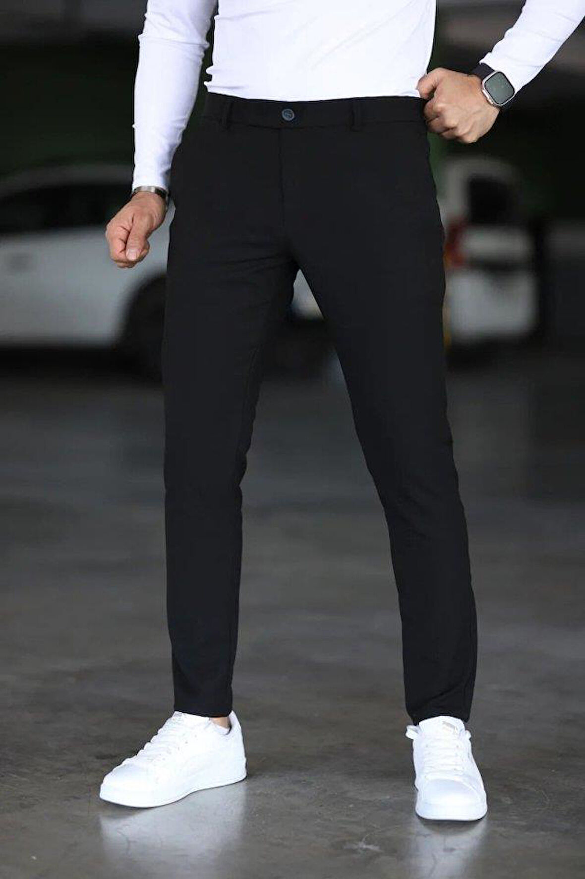 Erkek Düz Kesim Bilek Boy Kumaş Pantolon