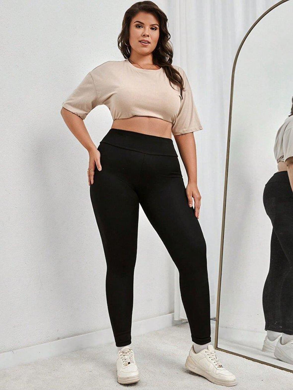 Kadın Yüksek Bel Dalgıç Spor Tayt