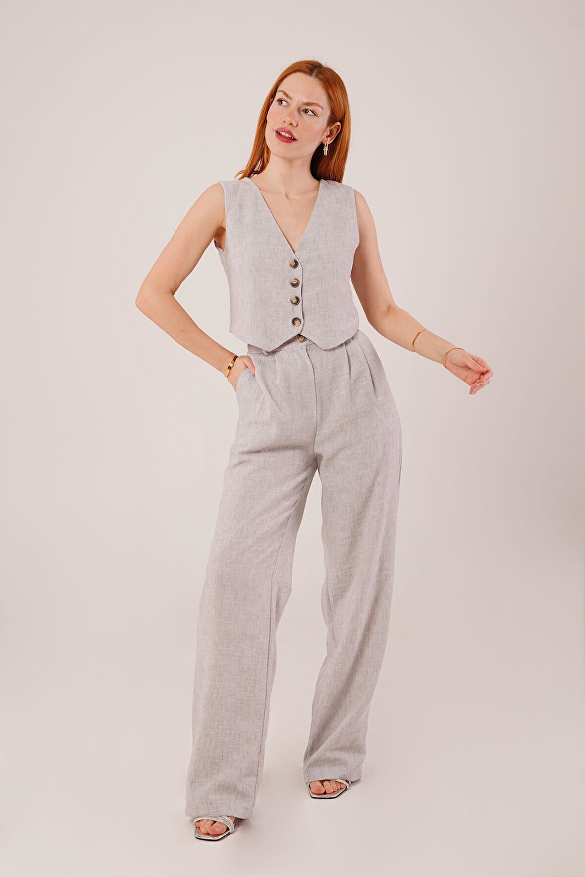 Kırçıllı Desen Gri Takım