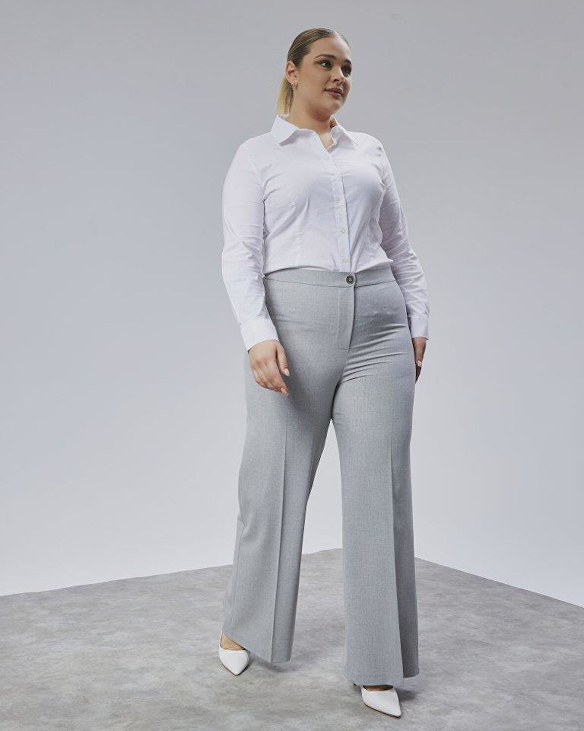 Poly Viscose Full Lycra Beli̇ Lasti̇kli̇ Battal Pantolon