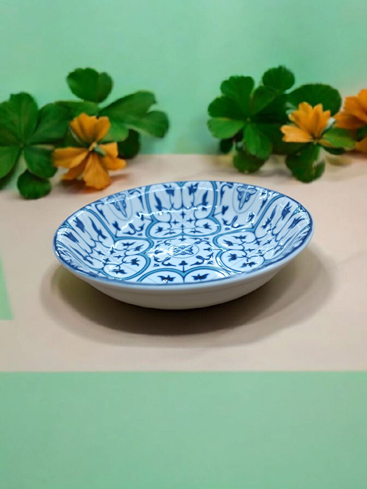 Evmutfak gural porselen blue serisi 6 adet 14 cm ömürlük desen kahvaltılık ve çerezlik 