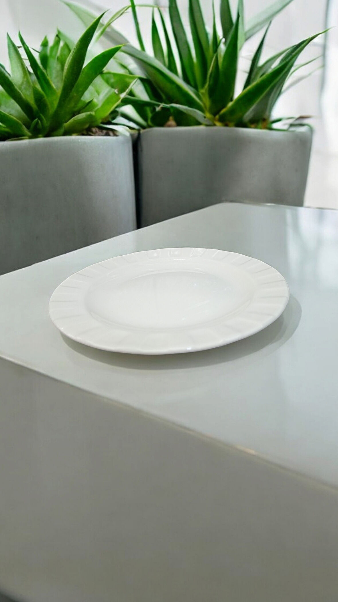 Farika 19 cm 6 adet  porselen pasta tabağı zümrüt model