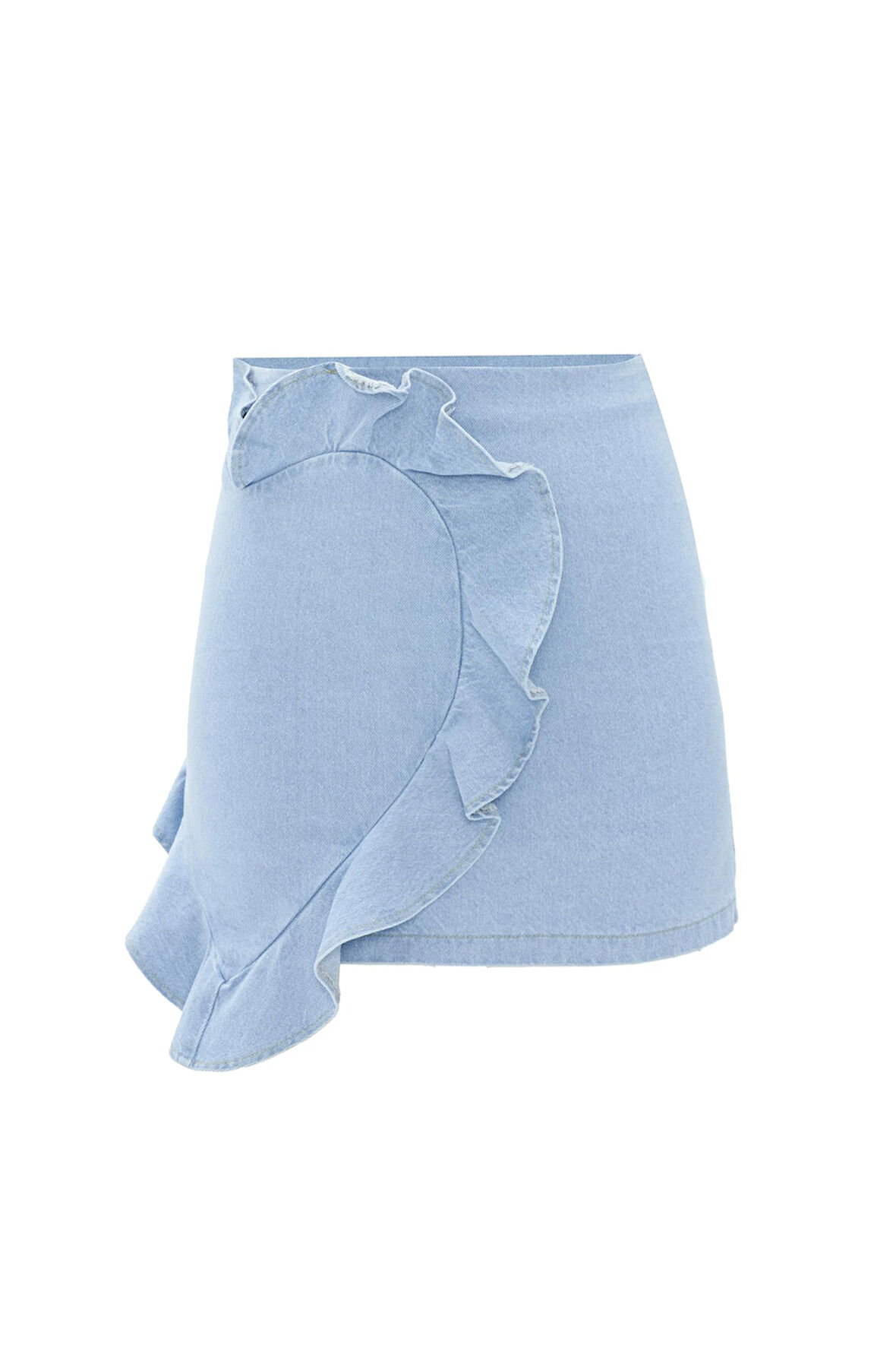 Nok Denim Serisi Love Mini Etek LİGHT BLUE