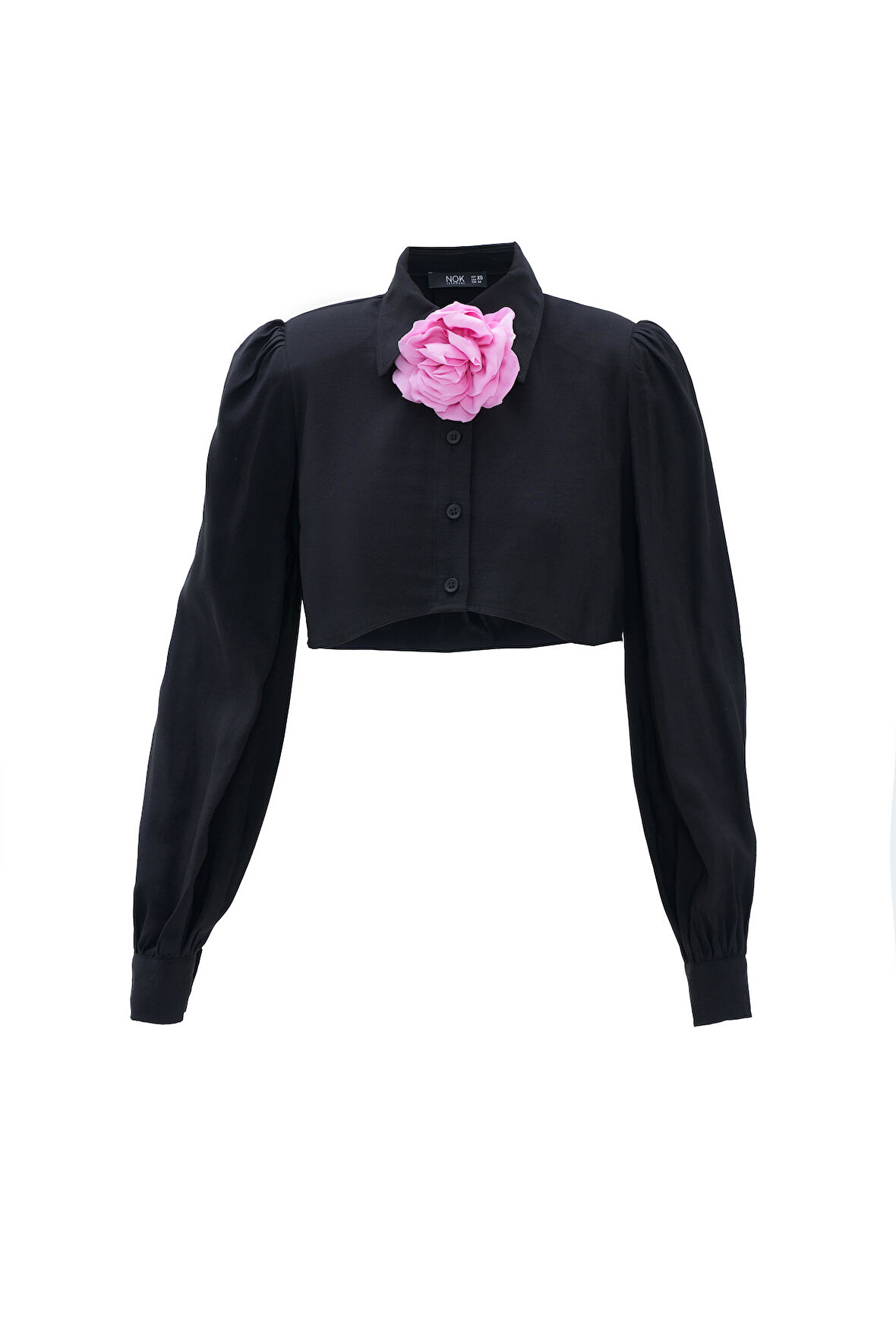 Nok Cupra Serisi Flower Crop Shirt Siyah