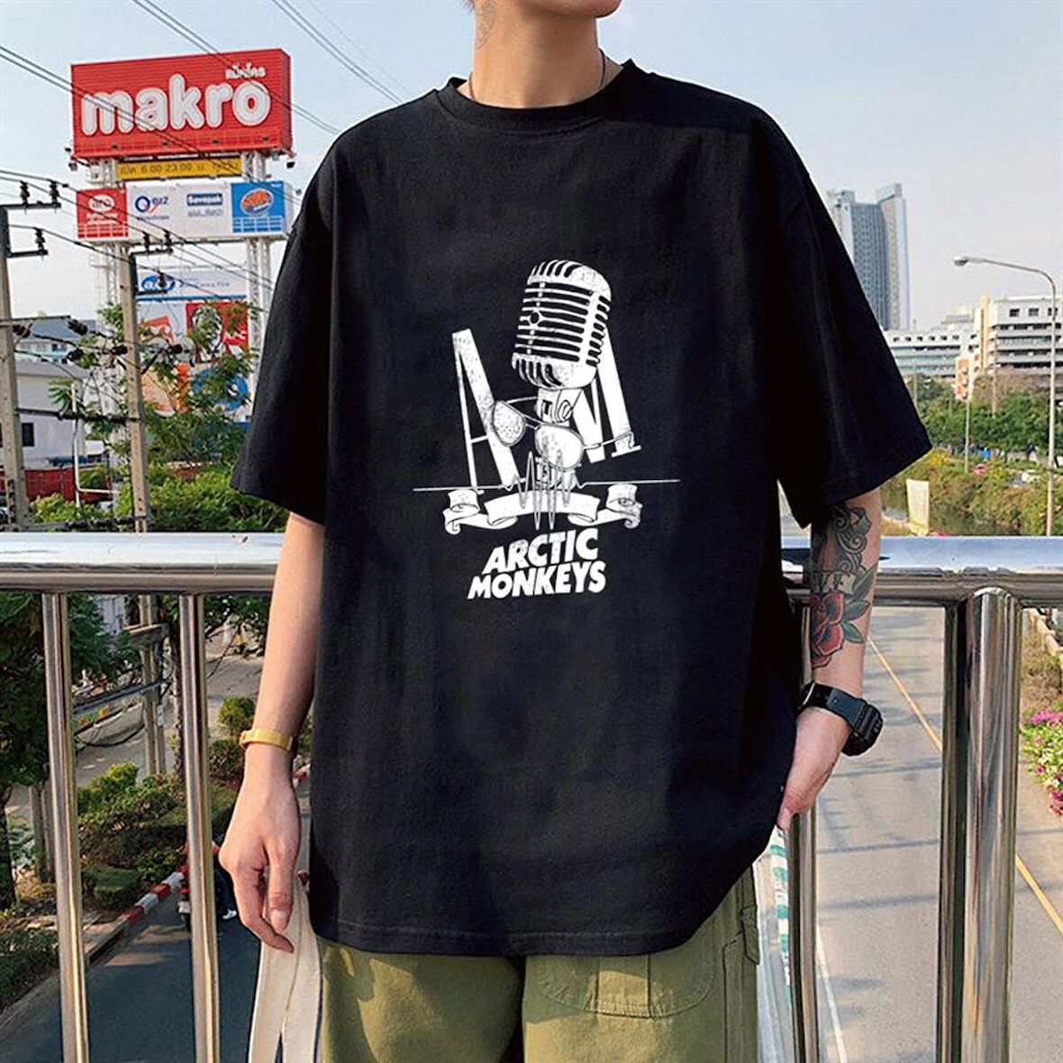 Rock Serisi Arctic Monkeys Siyah Unisex Oversize T-shirt