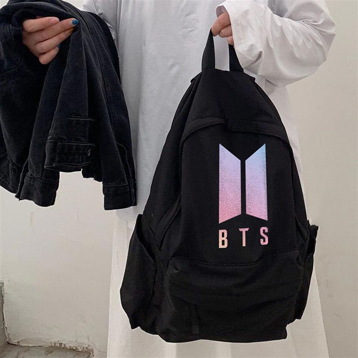 BTS Logo Baskılı Unisex Sırt Çantası