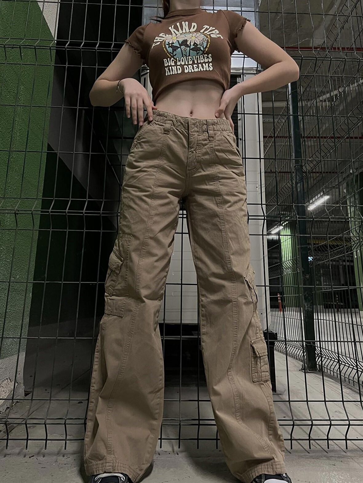Y2K SÜT KAHVE KARGO PANTOLON