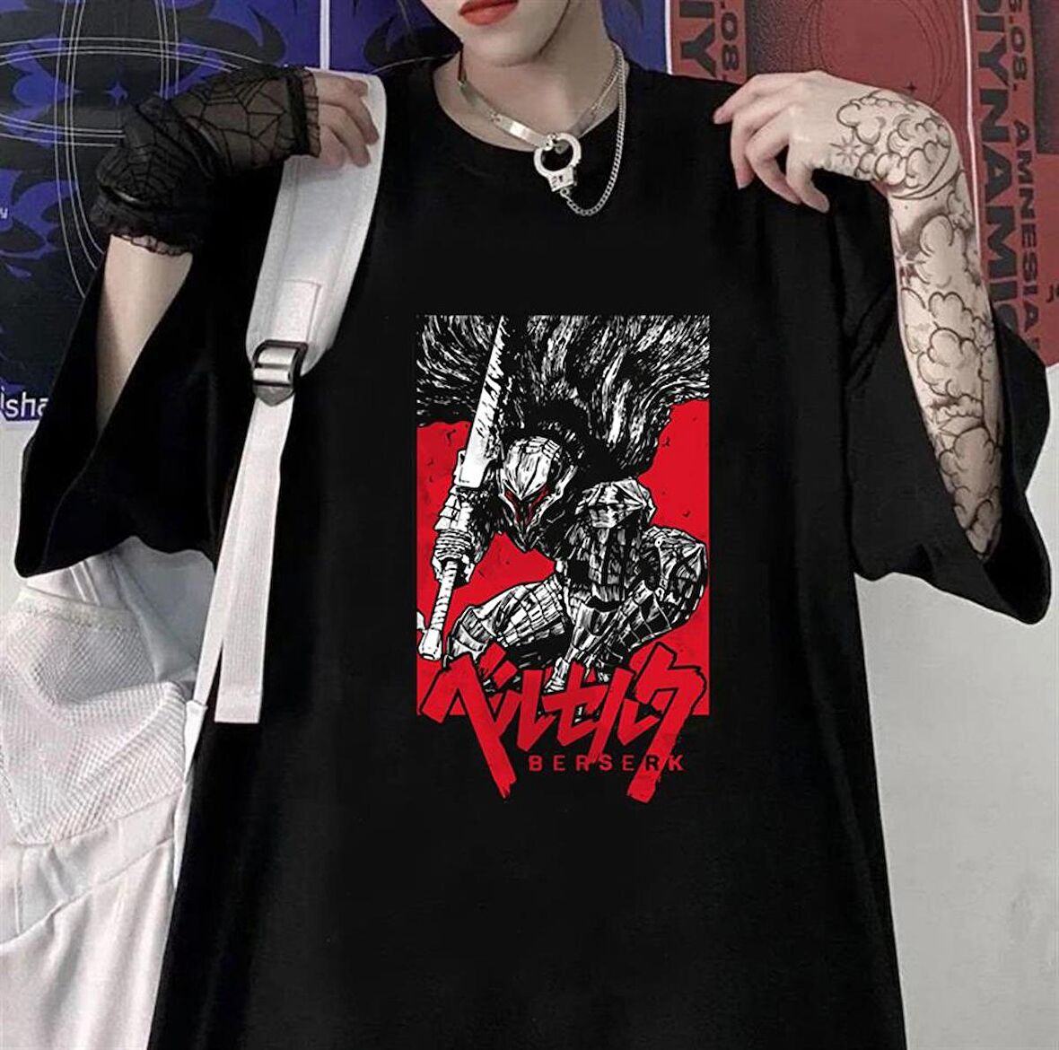 Berserk Siyah Unisex Oversize T-shirt