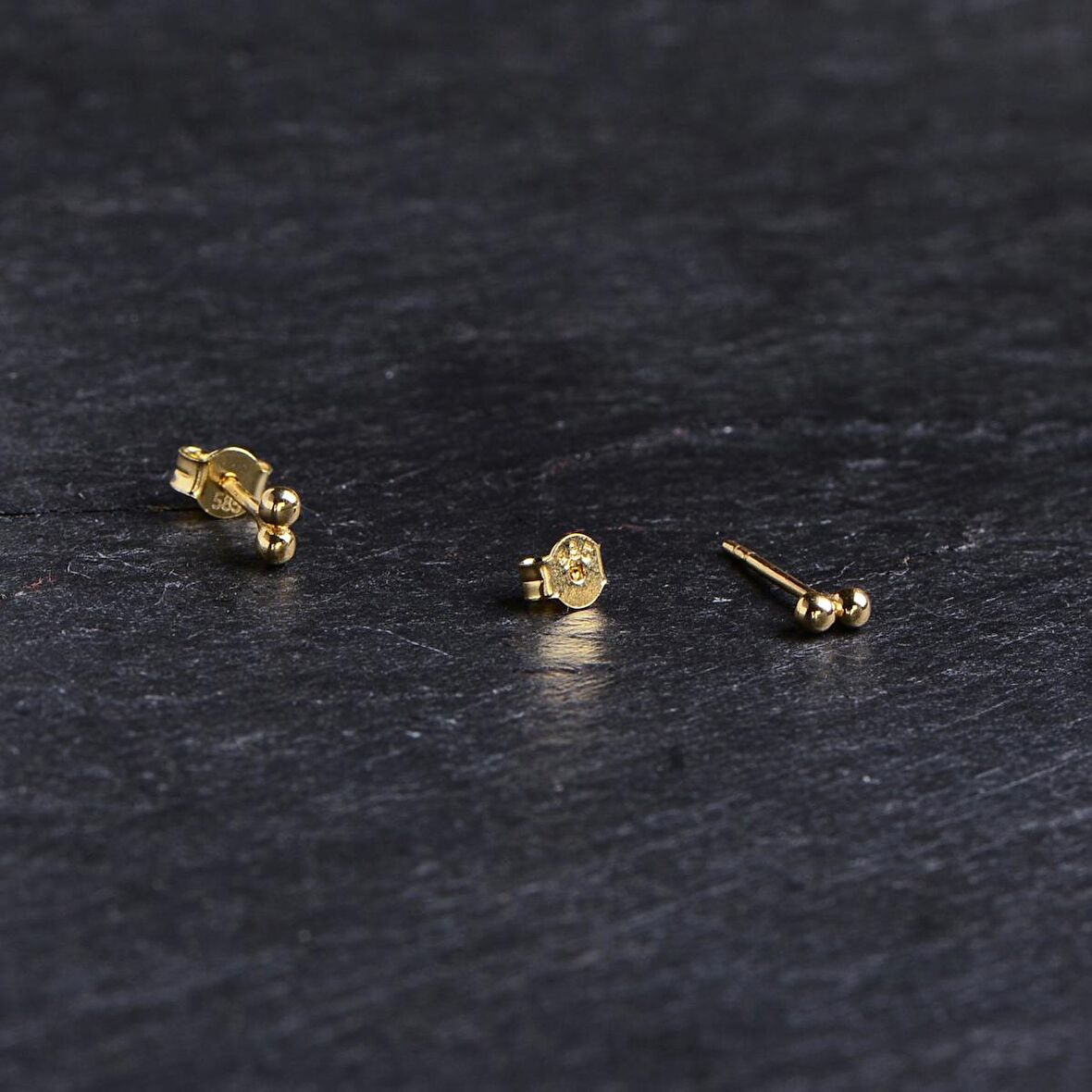14 Ayar Altın Minik Top Küpe 0,72 gr