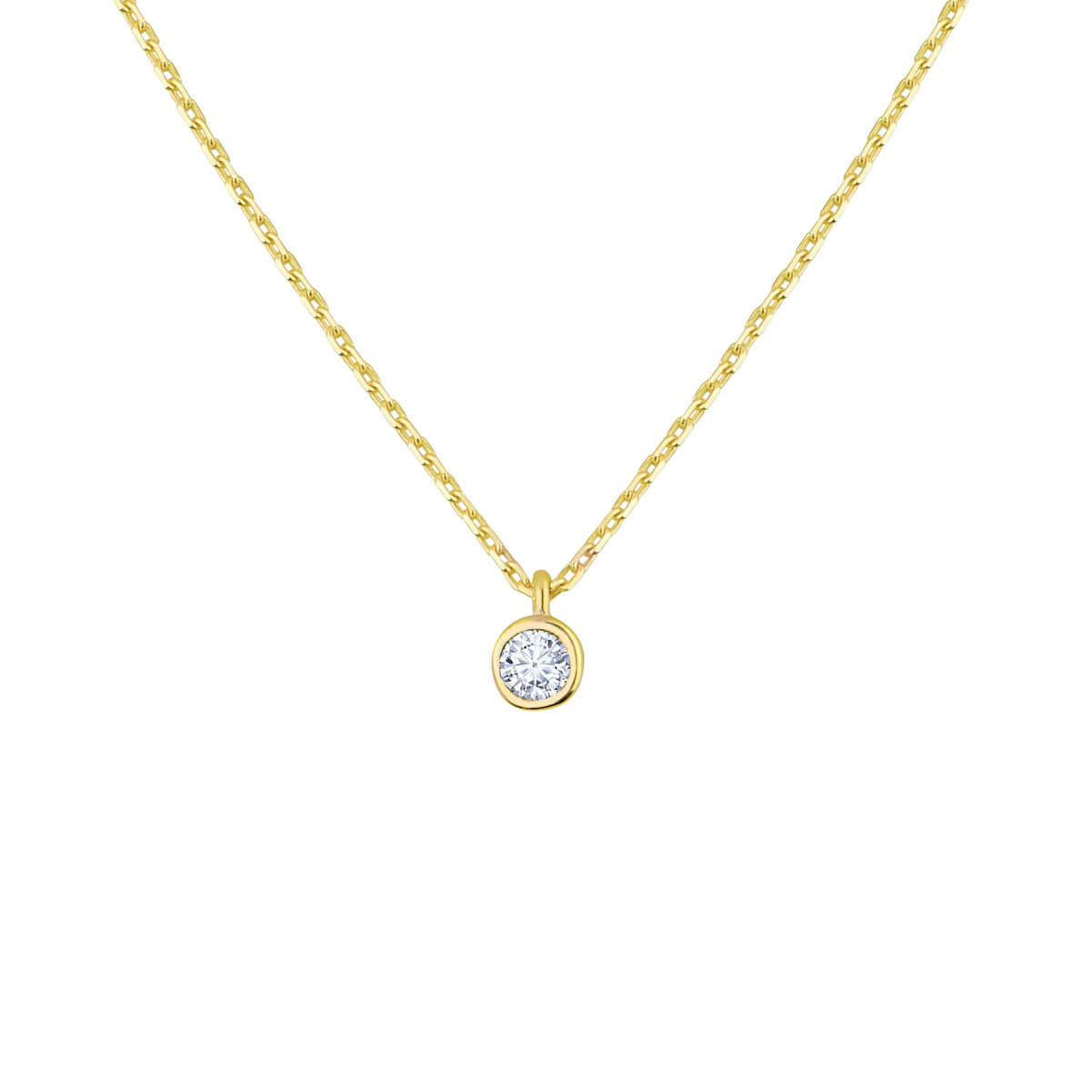 14 Ayar Tektaş Altın Kolye 1,25 gr