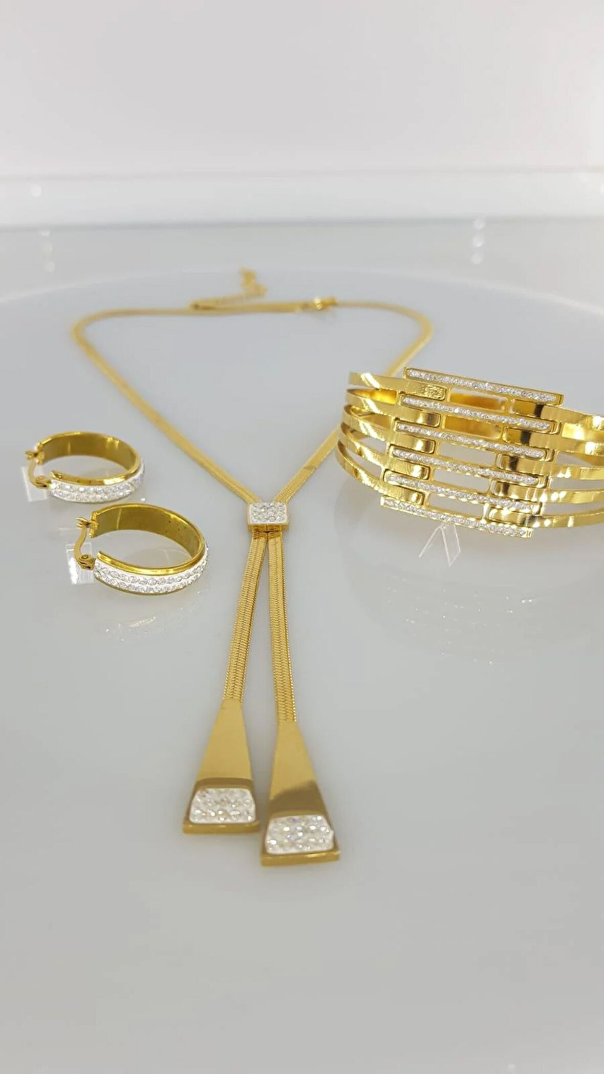 Kraliçe Gold Çelik Takı Seti 350