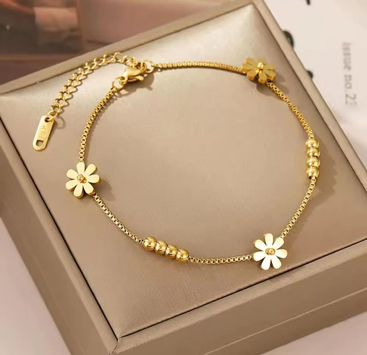 Çiçek Gold Çelik Bileklik Sns098