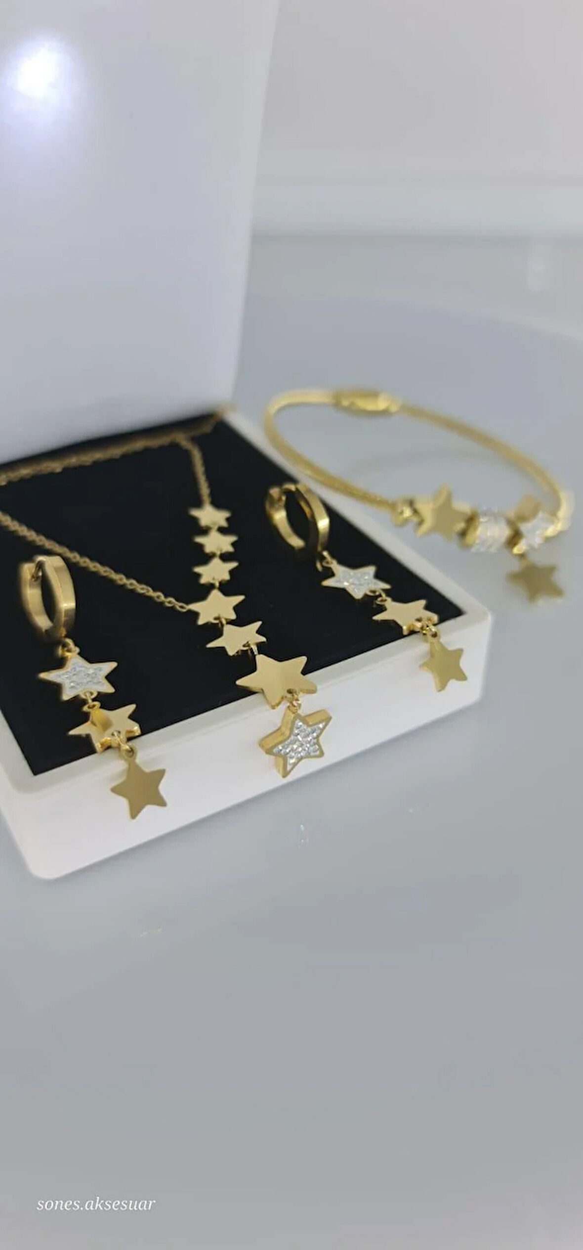 Samanyolu Yıldız Çelik Takı Seti