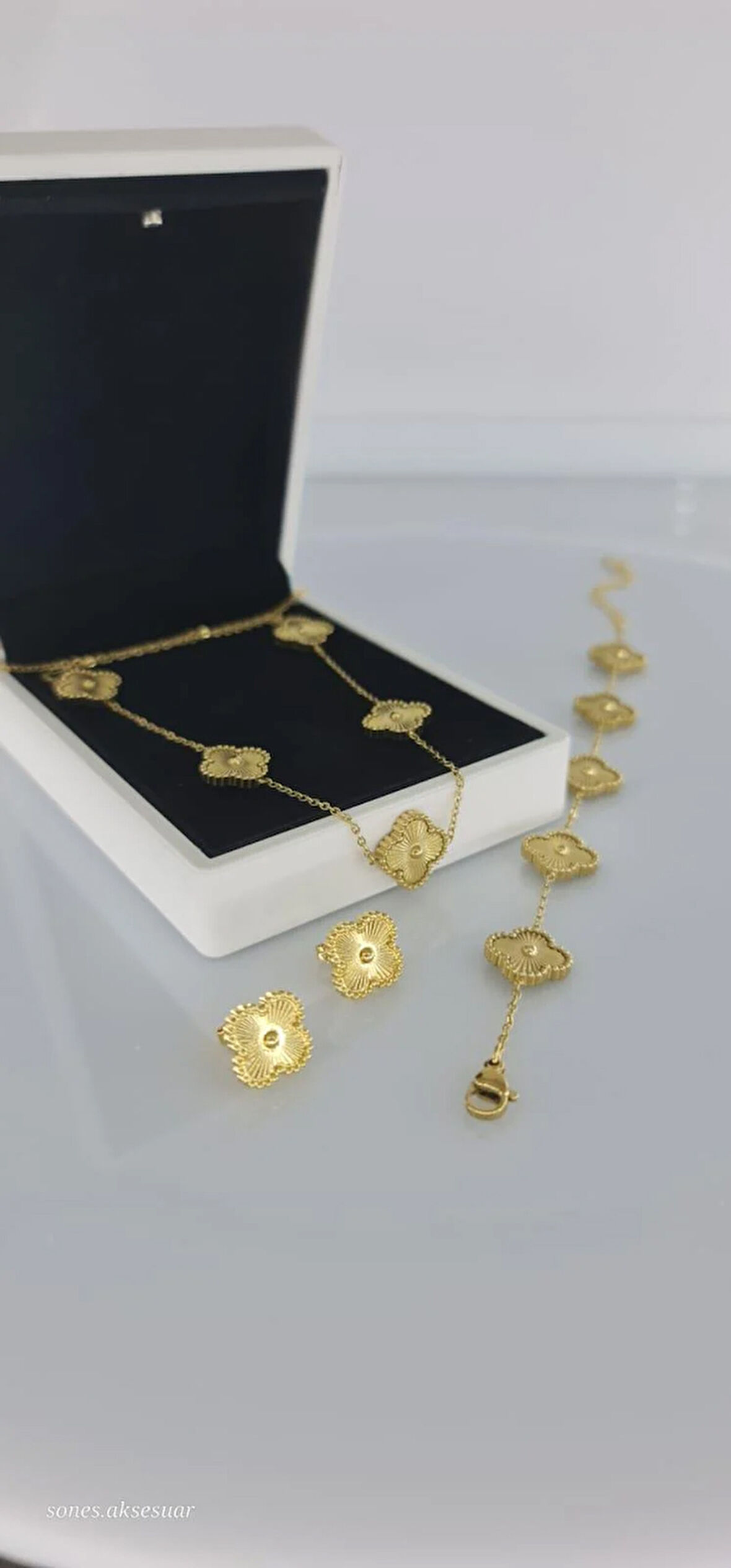 Günlük Gold Çelik Takı Seti