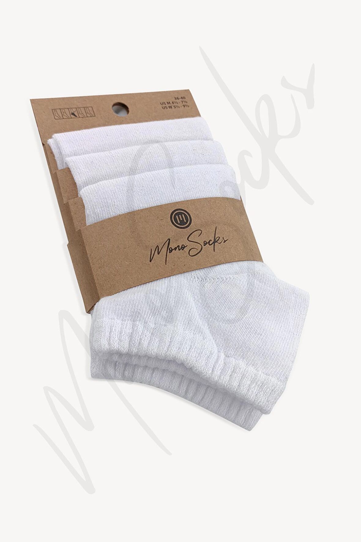  Mono Socks 3'lü Basic Düz Patik Çorap