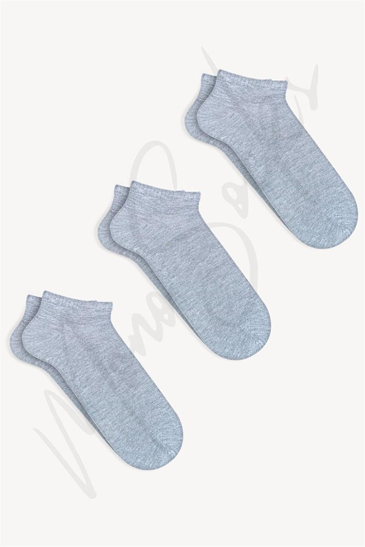  Mono Socks 3'lü Basic Düz Patik Çorap