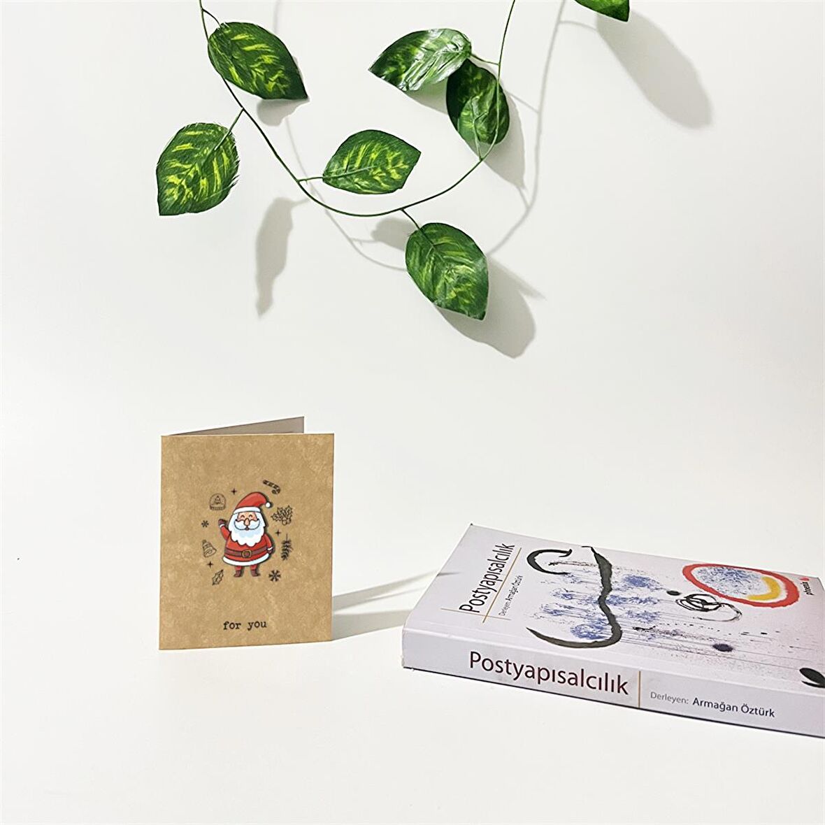 Yılbaşı Noel Baba İllüstrasyonlu 3 Boyutlu Tebrik / Hediye Kartı