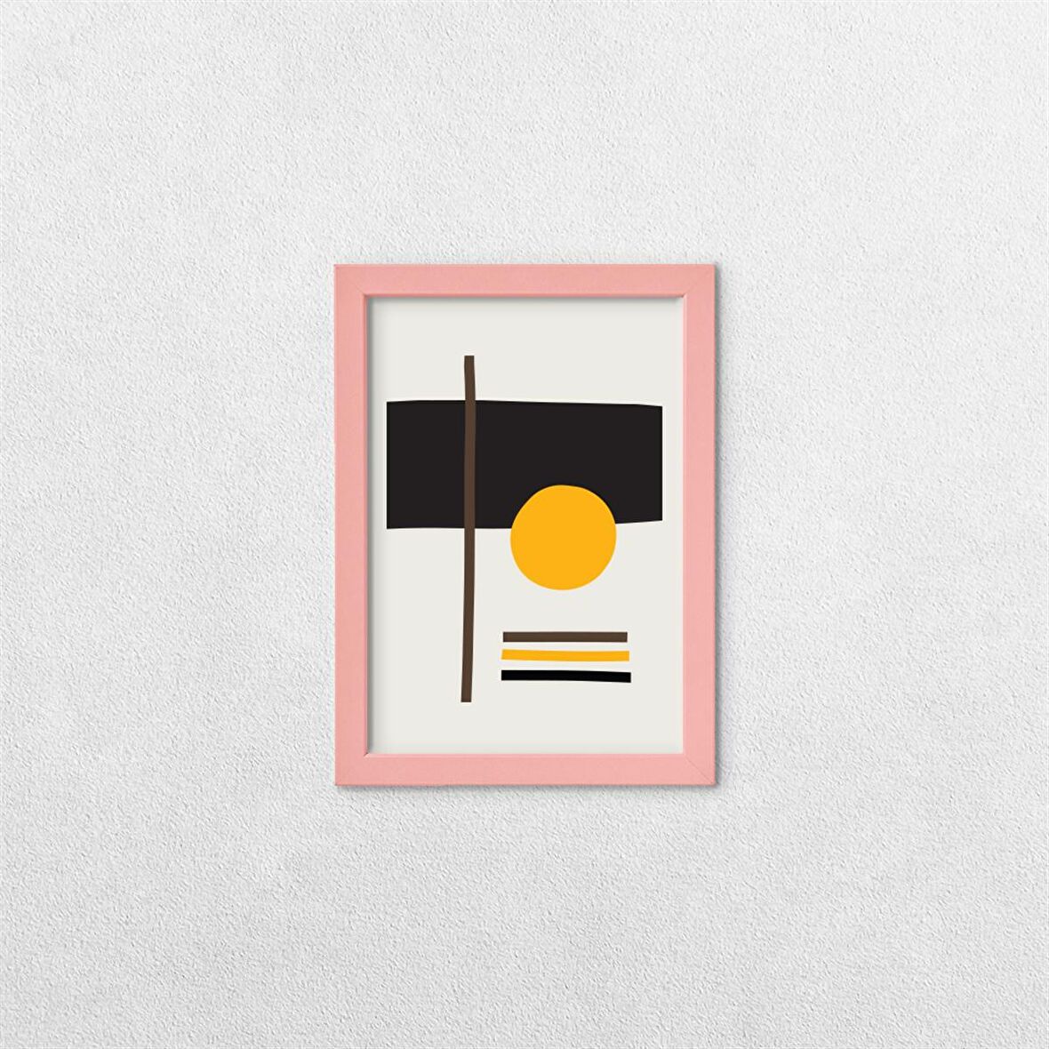 Geometrik Şekiller Çerçeveli Tablo C 21x30 cm
