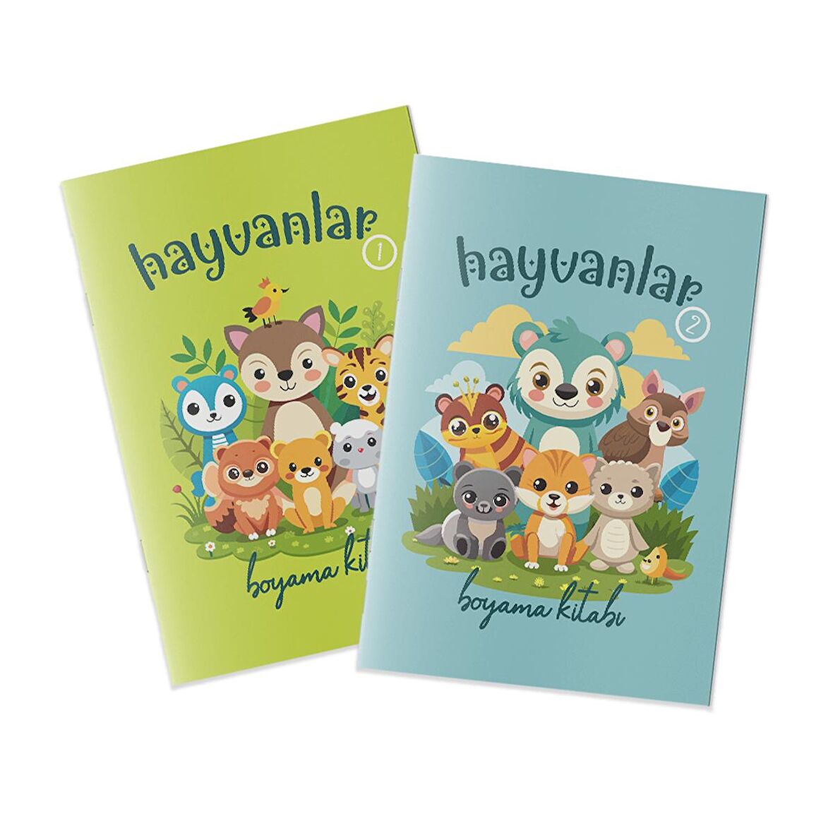 Çocuklar İçin Eğitici Boyama Kitabı Hayvanlar 2'li Set