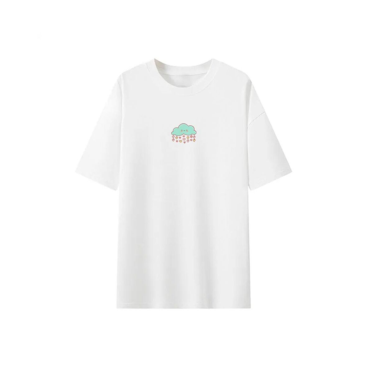 Sarı Siyah Sevimli Kedi Oversize Unisex Tshirt