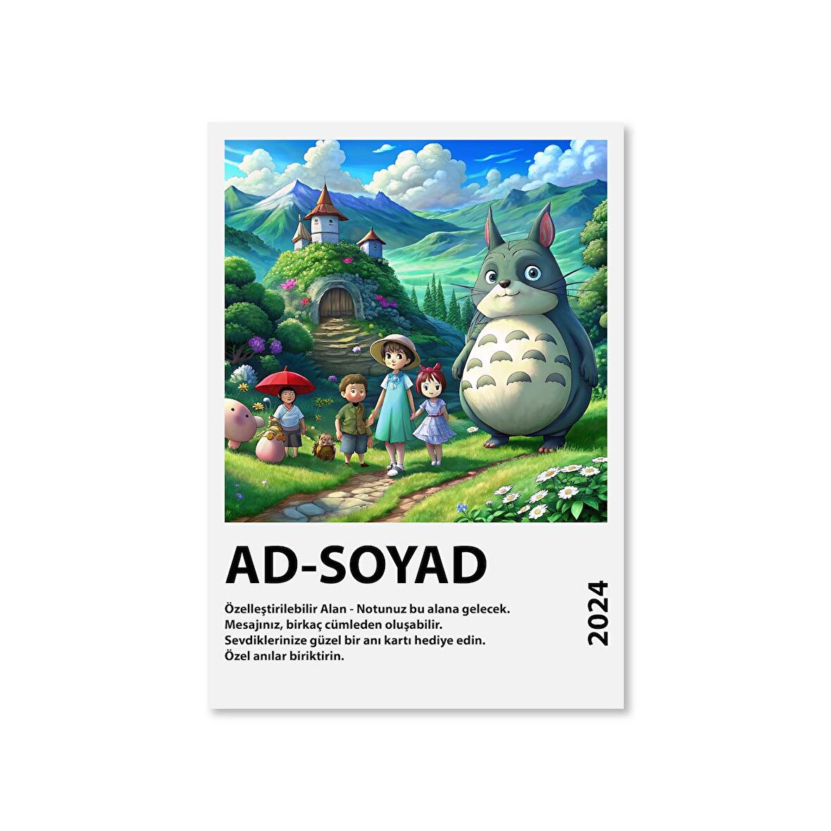 Totoro Anime Serisi Özelleştirilebilir Poster Kart