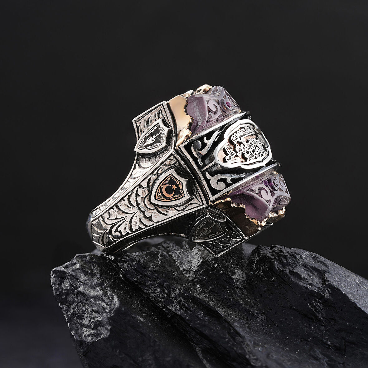 Tevhid Nakkaşlı Hakimiyet Gümüş Yüzük