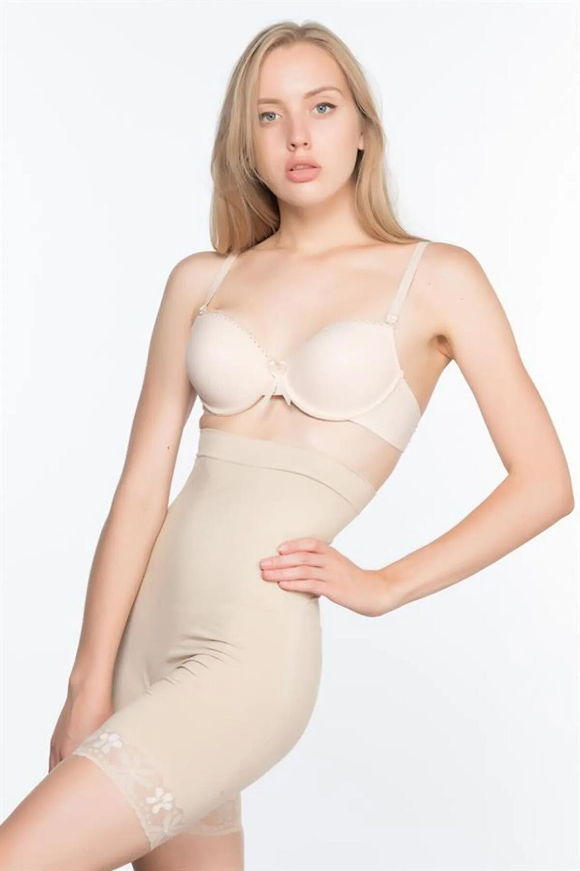 Ten 2027 Yüksek Bel Dantelli Paçalı Korse