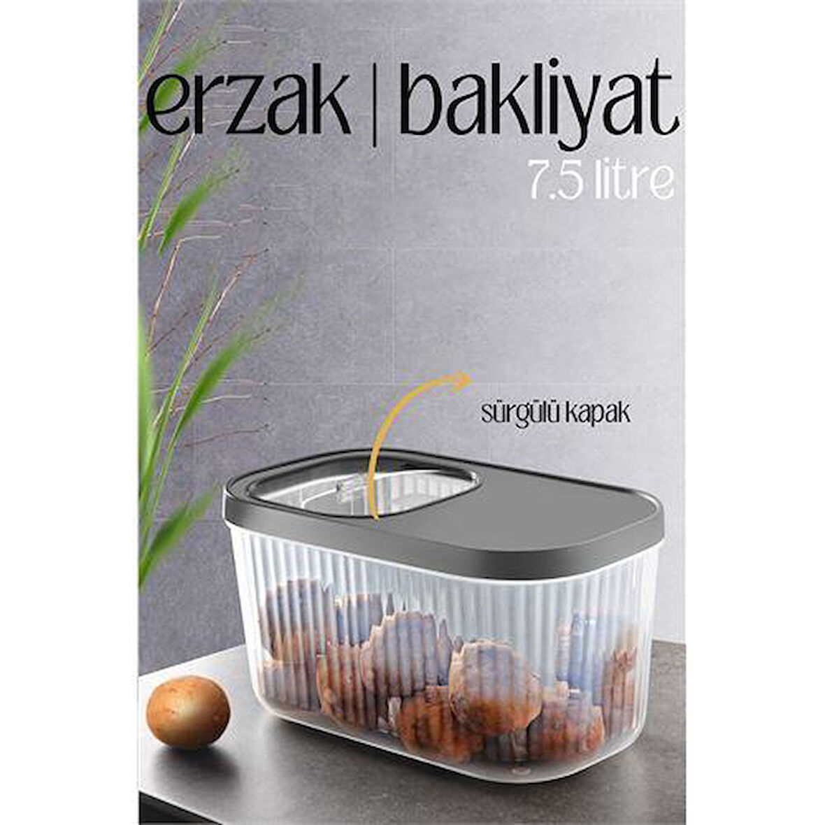 Modacar MultiBox Erzak Bakliyat Kutusu Sürgülü Kapak 7.5 Litre