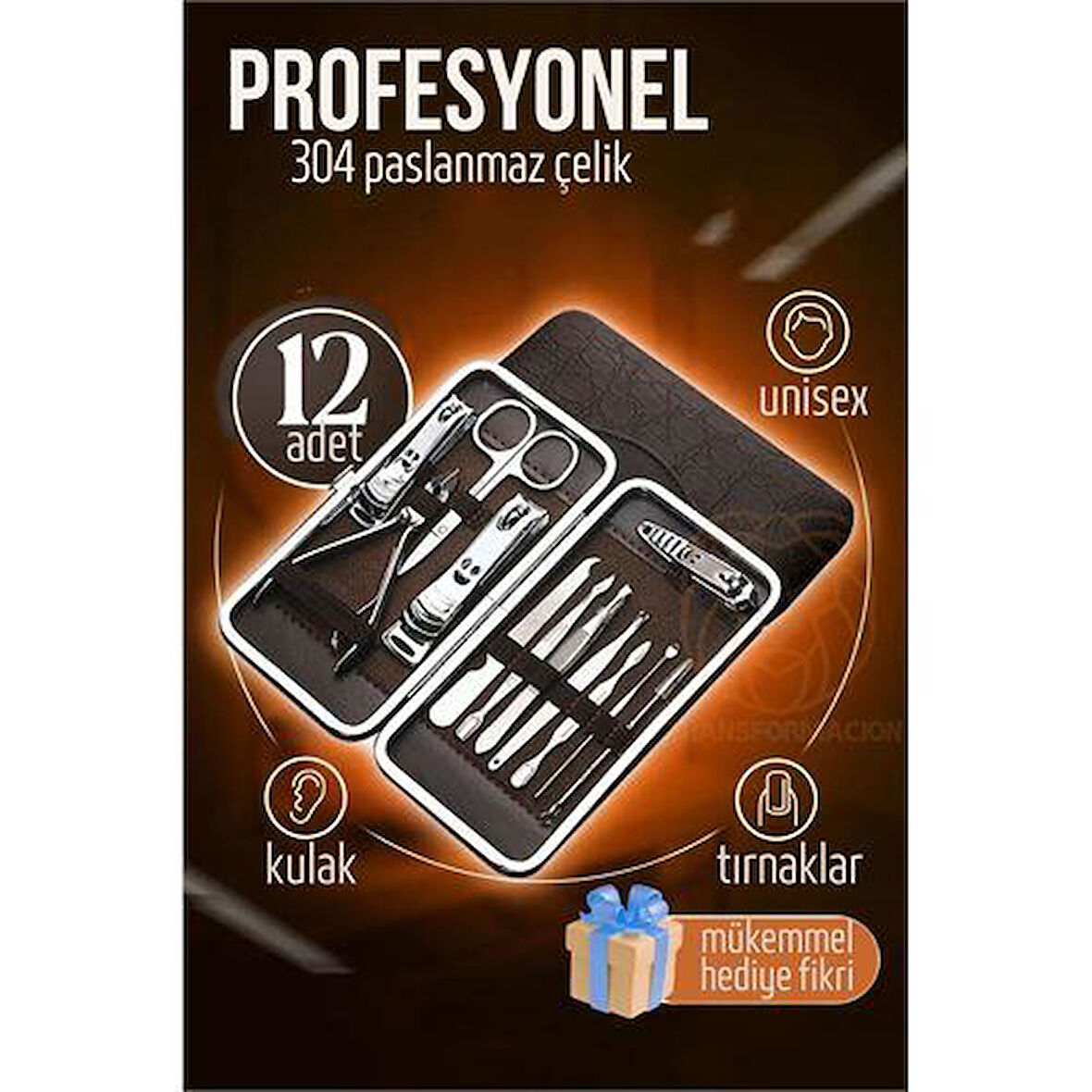 ModaCar Manikür Seti Pedikür Kulak Yüz Bakım Kiti Profesyonel 304 Çelik Krom