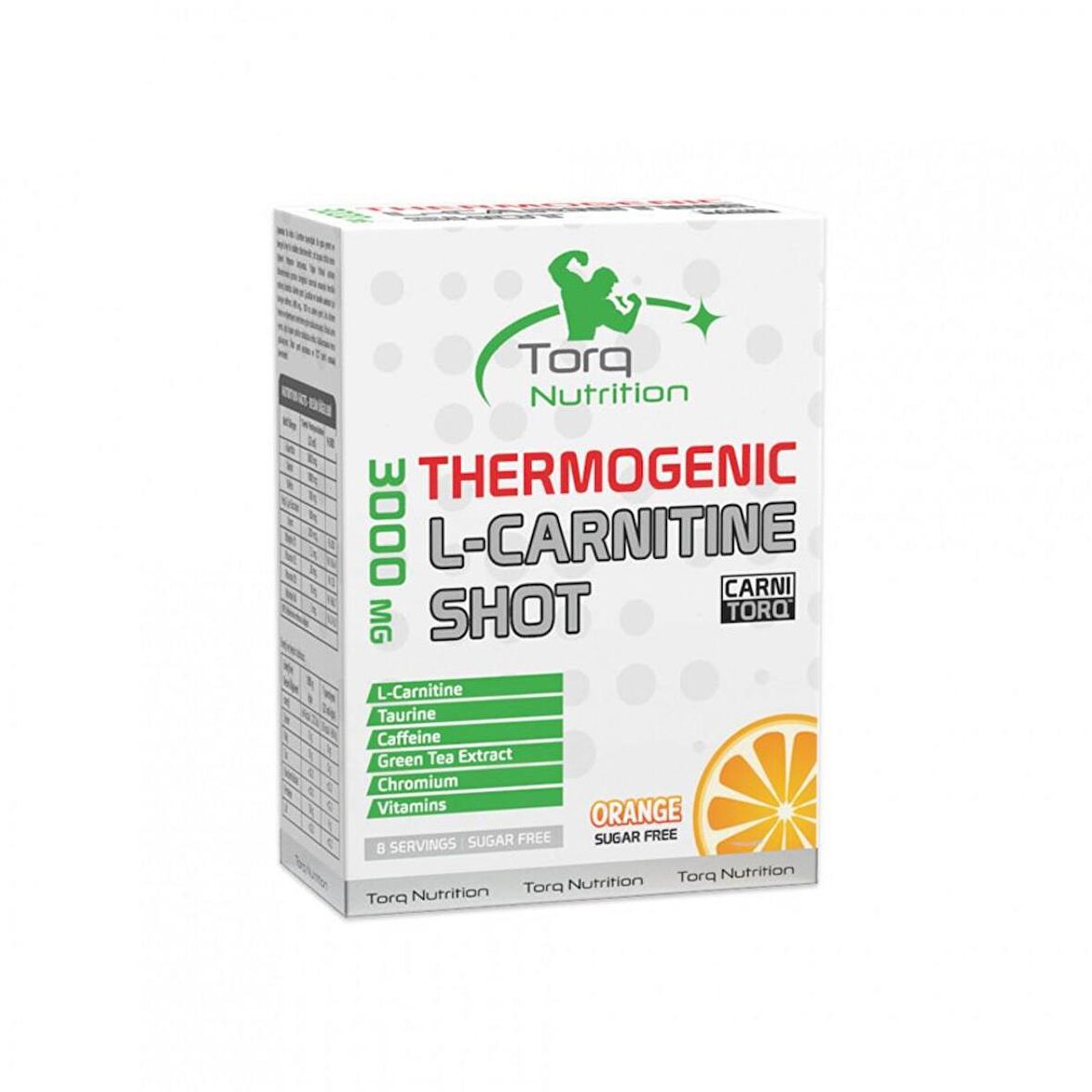 Torq Nutrition Thermogenic L-Carnitine Shot 3000 mg Portakal 8 Adet